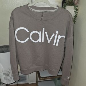 Calvin Klein Taupe Sweatshirt with White Logo